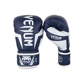 VENUM ELITE BOXING GLOVES | WHITE/NAVY - Taskers Sports