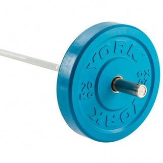 YORK 20KG SOLID RUBBER COLOURED BUMPER PLATE | BLUE (X1) CLICK & COLLECT ONLY - Taskers Sports