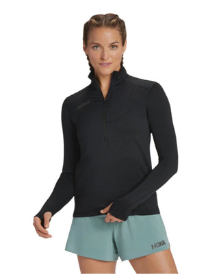 Hoka Womens 1/2 Zip | Black