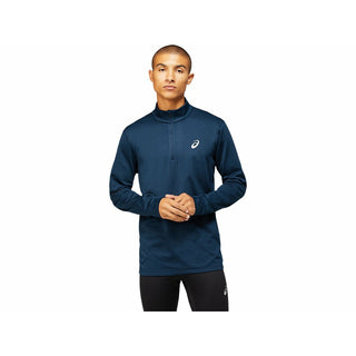 ASICS MENS CORE LONG SLEEVED HALF ZIP WINTER TOP | FRENCH BLUE - Taskers Sports