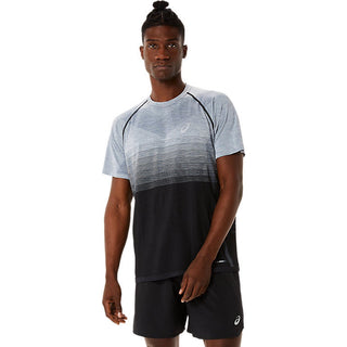 ASICS MENS SEAMLESS SS TEE | PERFORMANCE BLACK/CARRIER GREY - Taskers Sports