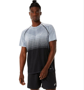 ASICS MENS SEAMLESS SS TEE | PERFORMANCE BLACK/CARRIER GREY - Taskers Sports