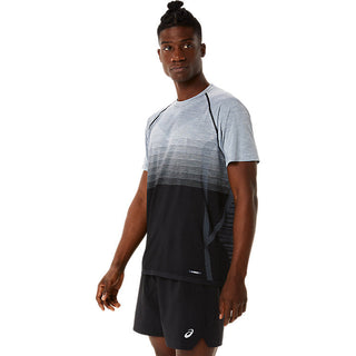 ASICS MENS SEAMLESS SS TEE | PERFORMANCE BLACK/CARRIER GREY - Taskers Sports