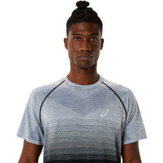 ASICS MENS SEAMLESS SS TEE | PERFORMANCE BLACK/CARRIER GREY - Taskers Sports