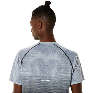 ASICS MENS SEAMLESS SS TEE | PERFORMANCE BLACK/CARRIER GREY - Taskers Sports