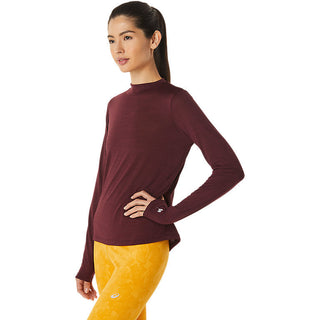 ASICS WOMEN RUNKOYO MOCK NECK LONG SLEEVED TOP | DEEP MARS - Taskers Sports