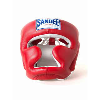 SANDEE CLOSED HEAD GUARD  RED & WHITE - Taskers Sports