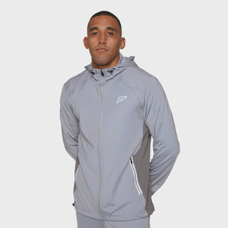 Frequency Mens Stretch Track Jacket | Grey