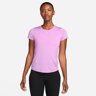 Nike Womens One Dri-FIT Short Sleeved Slim Tee | Rush Fuschia/White