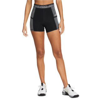 Nike Womens Pro High Waist 3" Training Shorts | Black/Iron Grey