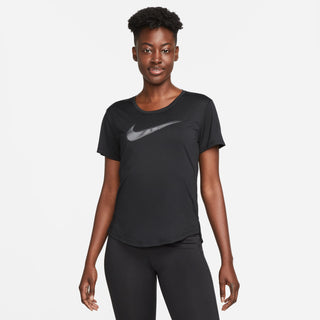 Nike Womens Dri-FIT Swoosh Running Tee | Black/Cool Grey