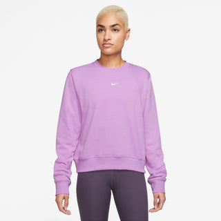 Nike Womens Dri-FIT One Crew Neck Sweatshirt | Rush Fuchsia/White