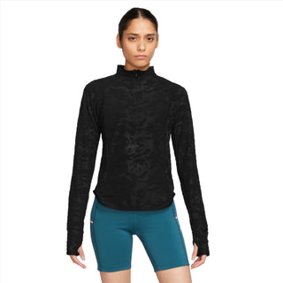 Nike Women's Dri-FIT 1/4-Zip Mid Layer Trail Top | Black / Smoke Grey