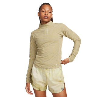 Nike Womens Dri-FIT 1/4 Zip Midlayer Trail Top | Neutral Olive/Sea Glass