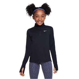 Nike Kids Dri-FIT Long Sleeve 1/2 Zip | Black/White