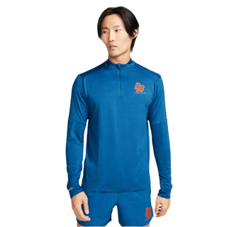 Nike Mens Element Running Blue Ribbon 1/2 Zip | Court Blue/Safety Orange