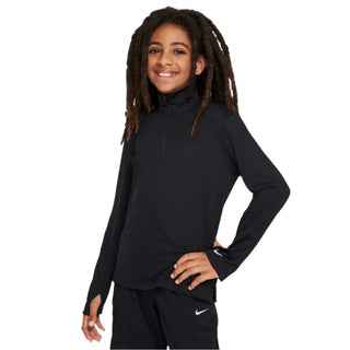 Nike Kids Multi Dri-FIT UV Long-Sleeved 1/2 Zip | Black/Reflective Silver