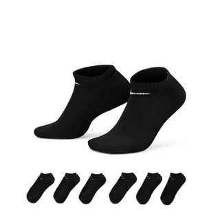 Nike Everyday Cushioned Training No-Show Socks (6 Pack) | Black/White