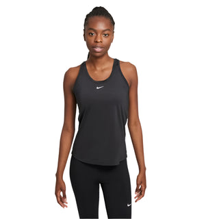 NIKE WOMENS ONE DRI-FIT SLIM FIT TANK | BLACK/WHITE - Taskers Sports