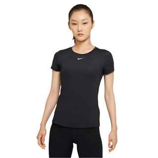 NIKE WOMENS ONE SS SLIM TOP | BLACK/WHITE - Taskers Sports