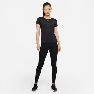 NIKE WOMENS ONE SS SLIM TOP | BLACK/WHITE - Taskers Sports