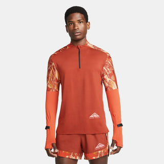 NIKE DRI-FIT TRAIL ELEMENT HALF ZIP TOP | RUGGED ORANGE/HABANERO RED - Taskers Sports