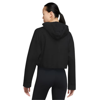 NIKE WOMENS TOGA LUXE CROPPED FLEECE HOODIE | BLACK/IRON GREY - Taskers Sports