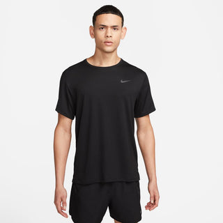Nike Mens Dri-fit UV Miler Short Sleeved Top | Black/Reflective Silver