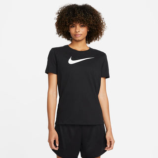 Nike Womens Dri-FIT Swoosh Tee | Black/White
