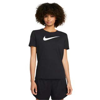 Nike Womens Dri-FIT Swoosh Tee | Black/White