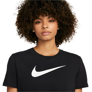 Nike Womens Dri-FIT Swoosh Tee | Black/White