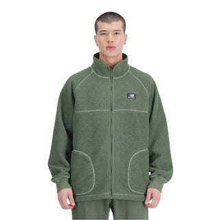 New Balance Mens Athletics Polar Fleece Full Zip | Deep Olive Green