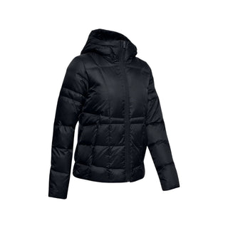 UNDER ARMOUR WOMENS ARMOUR DOWN HOODED JACKET | BLACK / JET GREY - Taskers Sports