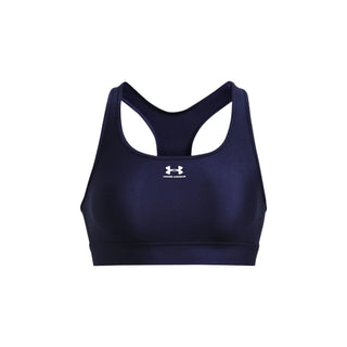 UNDER ARMOUR WOMENS HEATGEAR MID PADLESSS SPORTS BRA | MIDNIGHT NAVY - Taskers Sports