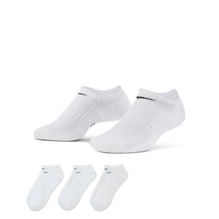 NIKE EVERYDAY CUSHION NO SHOW SOCKS 3 PACK | WHITE/BLACK - Taskers Sports