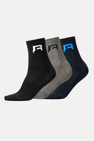 Reprimo Tread Core Crew Sock 3 Pack | Black/Charcoal/Navy