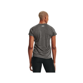 UNDER ARMOUR WOMENS TECH V-NECK | CARBON HEATHER - Taskers Sports