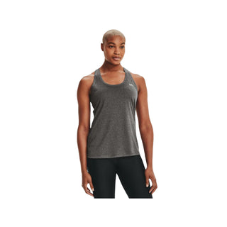 UNDER ARMOUR WOMENS TECH TANK | CARBON HEATHERED - Taskers Sports