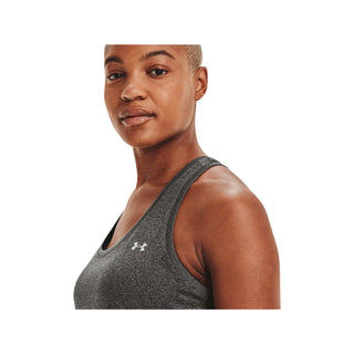 UNDER ARMOUR WOMENS TECH TANK | CARBON HEATHERED - Taskers Sports