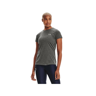 UNDER ARMOUR WOMENS TECH CREW TEE | CARBON HEATHERED - Taskers Sports