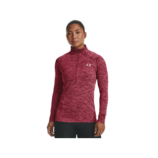 UNDER ARMOUR WOMENS TECH TWIST 1/2 ZIP | BLACK ROSE - Taskers Sports