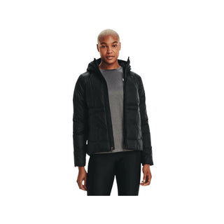 UNDER ARMOUR WOMENS ARMOUR DOWN HOODED JACKET | BLACK / JET GREY - Taskers Sports