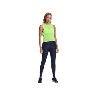 UNDER ARMOUR WOMENS HEATGEAR ARMOUR NO-SLIP WAISTBAND BRANDED FULL-LENGTH LEGGINGS | MIDNIGHT NAVY - Taskers Sports