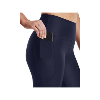 UNDER ARMOUR WOMENS HEATGEAR ARMOUR NO-SLIP WAISTBAND BRANDED FULL-LENGTH LEGGINGS | MIDNIGHT NAVY - Taskers Sports