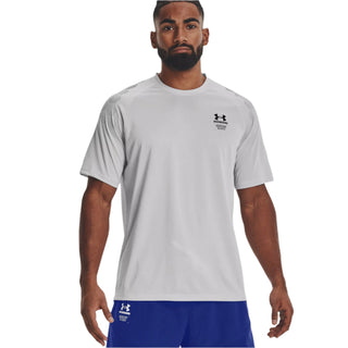 UNDER ARMOUR MENS ARMOUR PRINT SHORT SLEEVED TEE | HALO GREY - Taskers Sports