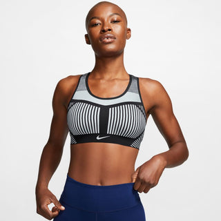 NIKE WOMENS FE/NOM FLYKNIT HIGH SUPPORT BRA | BLACK/WHITE - Taskers Sports
