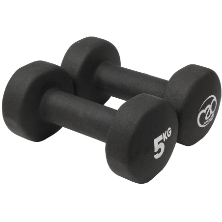 FITNESS MAD PAIR OF 5KG NEO DUMBBELLS BLACK
