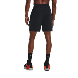 UNDER ARMOUR KNIT WOVEN HYBRID SHORTS | BLACK/WHITE - Taskers Sports