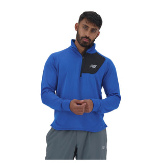 New Balance Mens Heat Grid 1/2 Zip | Blue Oasis Heather