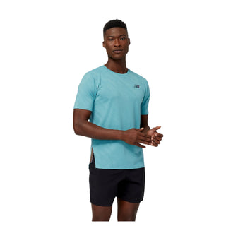 New Balance Mens Q Speed Jacquard Tee | Faded Teal